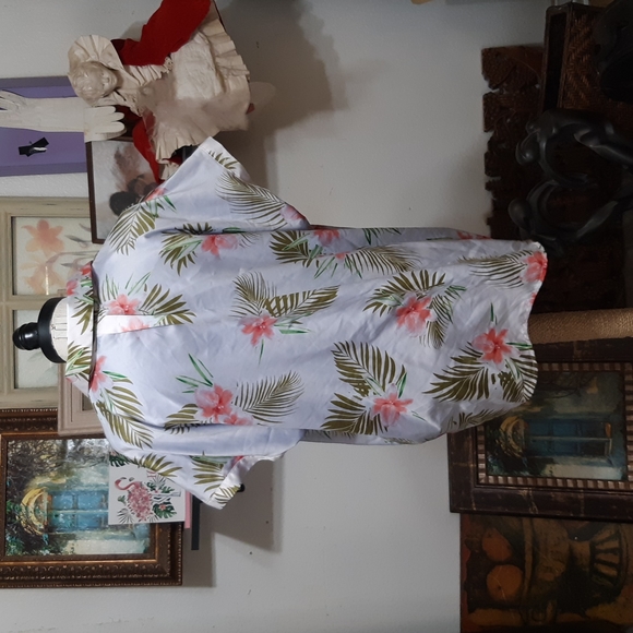 Womens Hawaiian Shirt Button up top Blouse APT 9 Plus Intimates sleepshirt b46 - Picture 6 of 6